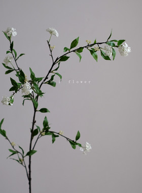 仿真花手球雪柳枝条白色小花朵客厅插花家居摆件婚庆装饰花假花