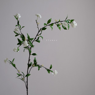 仿真花手球雪柳枝条白色小花朵客厅插花家居摆件婚庆装饰花假花