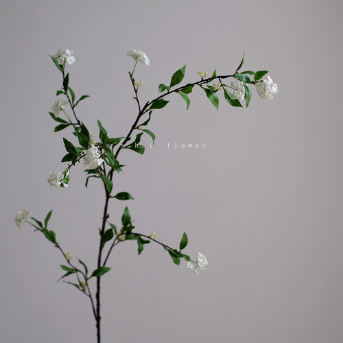 仿真花手球雪柳枝条白色小花朵