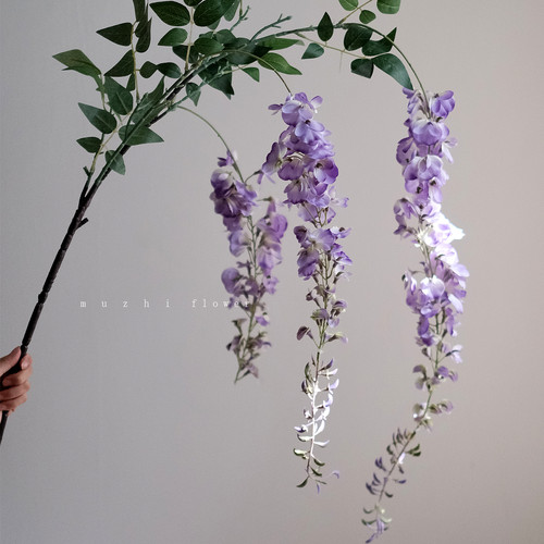 轻奢高端逼真紫藤花仿真花束