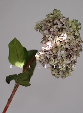 莫奈枯色木绣球仿真花轻奢高端客厅插花摆设高级感逼真花艺装饰