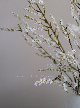 高级感逼真喷雪白色雪柳仿真花清新文艺花艺插花客厅桌面摆件装饰