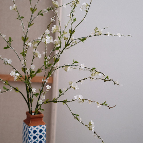雪柳仿真花高端客厅插花装饰