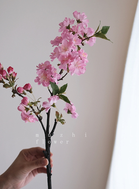 海棠花绢花仿真花装饰摆件高档客厅插花花艺樱花桃花餐桌花摆花