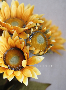 黄色向日葵仿真花假花客厅摆设装饰轻奢高端花艺绢花插花摆件