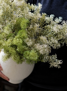 muzhi轻奢高端鹿角蕨仿真花束逼真客厅装饰花艺插花高级家居摆件