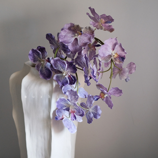 高级感逼真高枝蝴蝶兰万代兰仿真花假花客厅餐桌插花花束家居装 饰