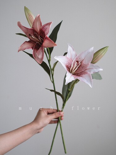 复古百合花仿真花束客厅摆件