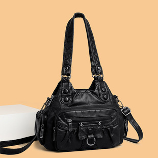 妈妈包通勤高贵超软手提正品 外贸小众单肩斜挎包中年女软皮休闲包
