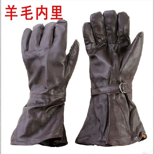 冬季舰艇羊毛真皮手套