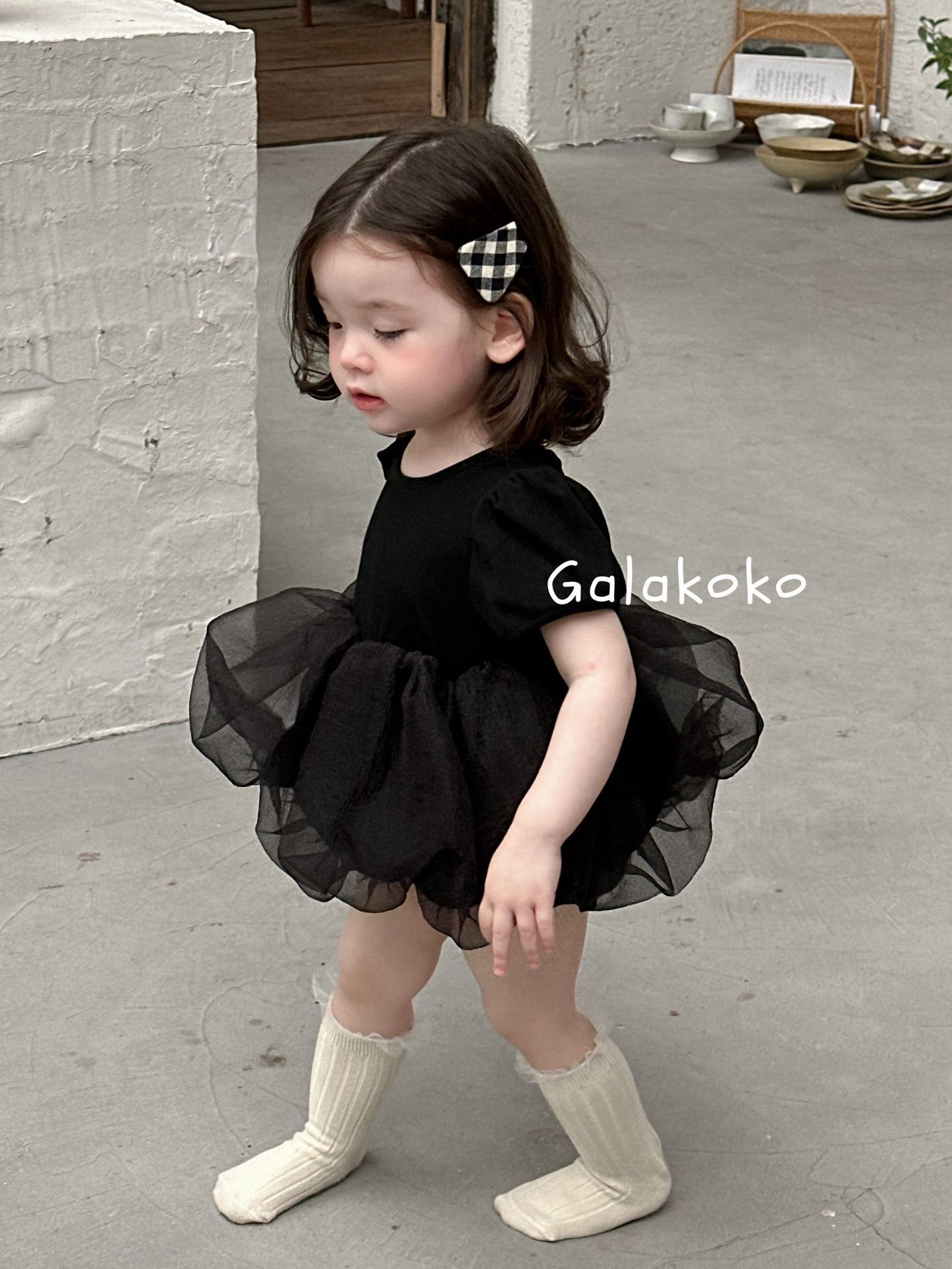 Galakoko夏季婴童连体三角哈衣纱纱裙爬服节日外出周岁网纱公主裙