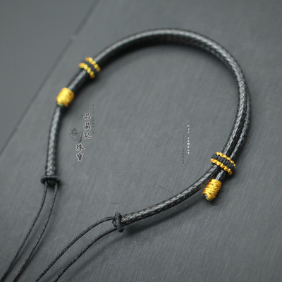 手编半成品DIY手绳男女手链可穿珠编绳貔貅玉牌平安扣横穿开口款