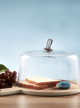 NUDE努德 土耳其原装进口水晶玻璃木座创意食品罩食品盖子两件套