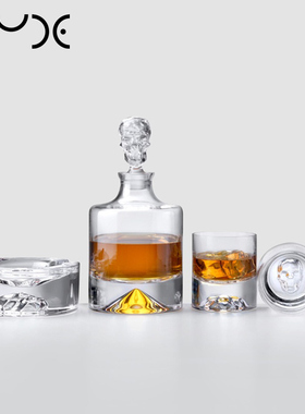 nude土耳其进口水晶玻璃骷颅头创意威士忌杯洋酒杯雪茄烟缸酒樽