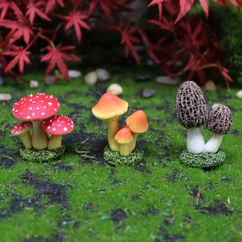 仿真蘑菇摆件 苔藓微景观diy材料鱼缸多肉植物花盆装饰树脂工艺品