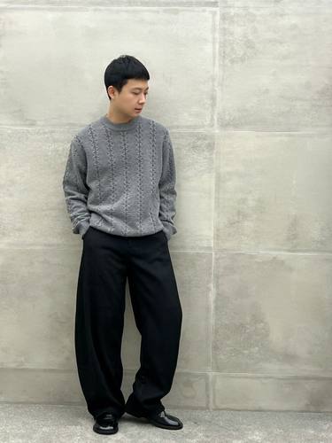 QFO5680新款男士毛衣针织衫打底衫休闲男装潮牌宽松圆领简约痞帅