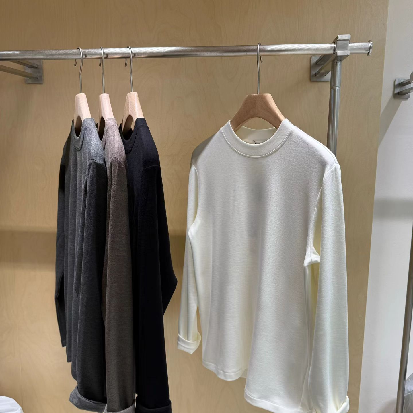 Jingchi2025新款秋冬男士休闲长袖T恤宽松圆领男款潮牌百搭加绒