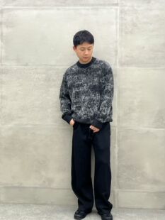 QFO 5525新款秋冬男士休闲长袖针织衫羊毛衫宽松圆领男款潮牌百搭