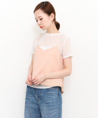 2021夏装上新日本贵牌KBF女装可爱减龄吊带雪纺衫可做马甲外搭