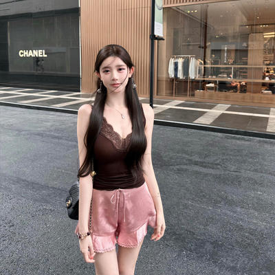 叶嘉Nailah·刺绣锁边裙裤短裤女