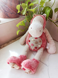 法国产 moulin roty 宝宝安抚玩偶毛绒玩具个月礼物 河马