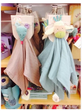 法国产 moulin roty 宝宝婴儿纱布安抚巾毛绒玩偶个月小羊兔兔