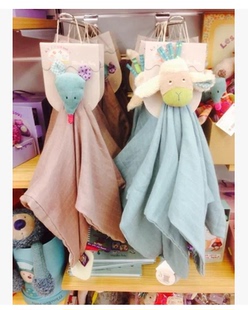 法国产 moulin roty 宝宝婴儿纱布安抚巾毛绒玩偶个月小羊兔兔