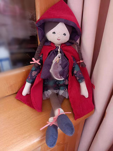 法国 moulin roty 布娃娃安抚玩偶毛绒玩具牙胶材料包礼物 小红帽