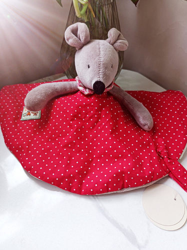 法国产 moulin roty 宝宝毛绒玩具安抚巾安抚玩偶个月手套 妮妮鼠