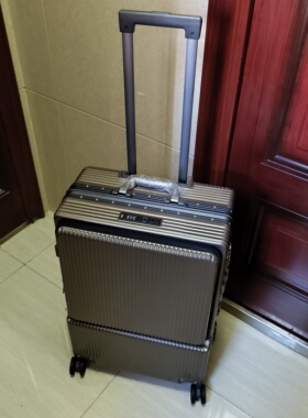 森腾20寸登机箱前开盖行李箱旅行箱商务短途差旅箱多功能箱24寸