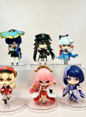 6款Q版二次元元神手办雷电将军散兵胡桃八重神子可莉摆件1套6个