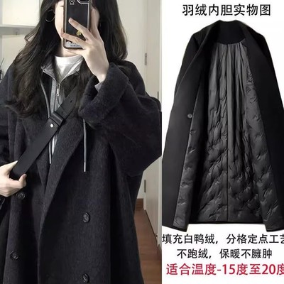 高级感韩系黑色羽绒服内