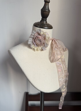 TeNg原创小众设计手作干枯玫瑰复古风choker/发卡/颈花项链/胸针