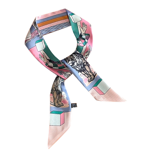 粉色包包丝巾女窄长条领巾发带腰带飘带绑包缠包手柄丝带装饰百搭