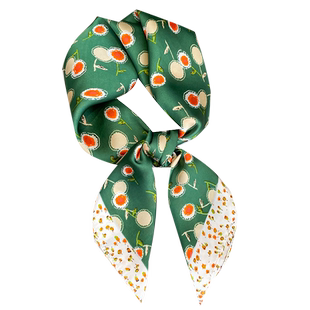 ins小花红色丝巾女春秋薄款小方巾韩版百搭职业空姐领巾发带头巾