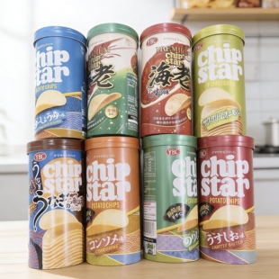 日本进口Chipstar薄脆桶装YBC儿童薯片原味海苔浓汤芝士洋葱味