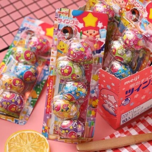 日本进口MEIJI明治五彩巧克力蛋5粒装 五彩球26g儿童礼物零食