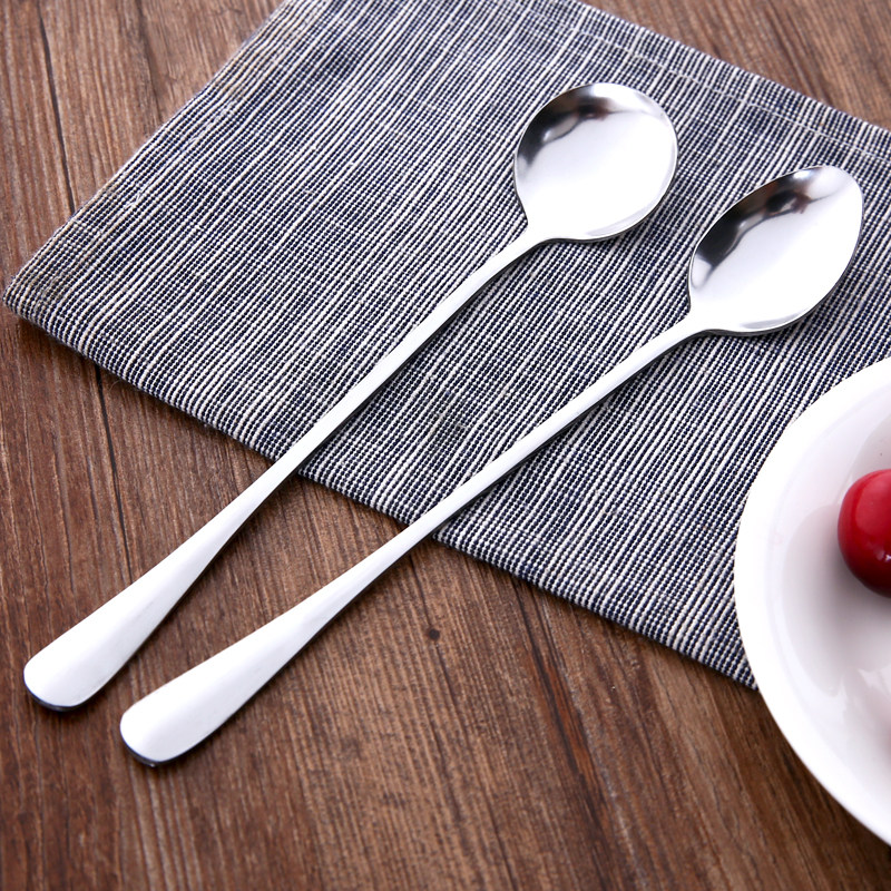 不锈钢咖啡勺子创意长柄搅拌勺韩国咖啡匙可爱甜品调料奶茶小调羹