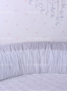 浅灰色床头罩床头软包 清新风格 公主床头罩 可定制 夹薄棉