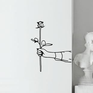 小背景贴纸过清新ins装饰创意道墙风北欧台柱玫瑰花店楼梯门贴