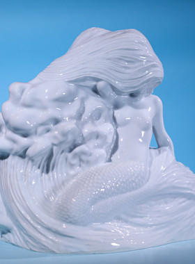 家居摆件陶瓷原创雕塑艺术客厅会所装饰品高端礼品12星座之双鱼座