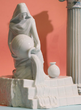 12星座水瓶座原创手工陶瓷雕塑人物摆件家居软装桌面装饰客厅玄关