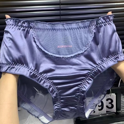 林梦雪25新款网纱大码内裤女士中高腰性感纯欲胖mm轻薄透气三角裤