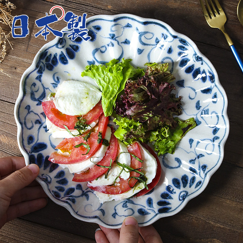 日本进口宗山窑复古陶瓷牛排盘