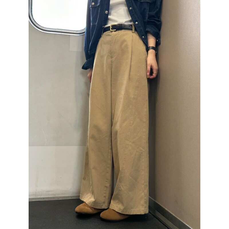 慵懒风百搭阔腿裤女垂感休闲直筒裤宽松高腰遮胯显瘦高级长裤春季