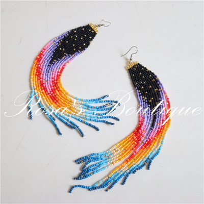 handmadebeading手作渐变耳夹