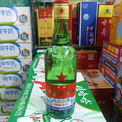 精致红星二锅头五十六度56纯粮清香500ml瓶