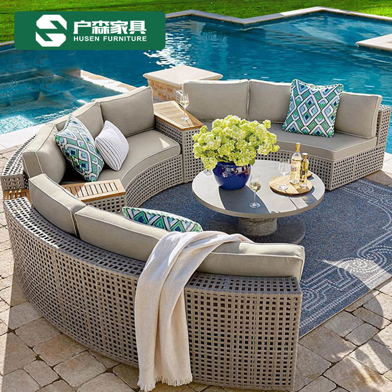 户外庭院沙发圆形组合别墅阳光房弧形花园天台3米室外藤编沙发,住宅家具,户外沙发,淘宝优惠券,粉丝福利购,淘宝优惠卷
