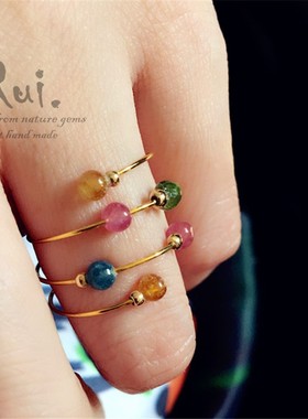 瑞铺原创天然彩色多圈弹簧运碧玺