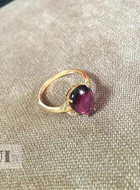 瑞铺水晶18k有证书红碧玺戒指